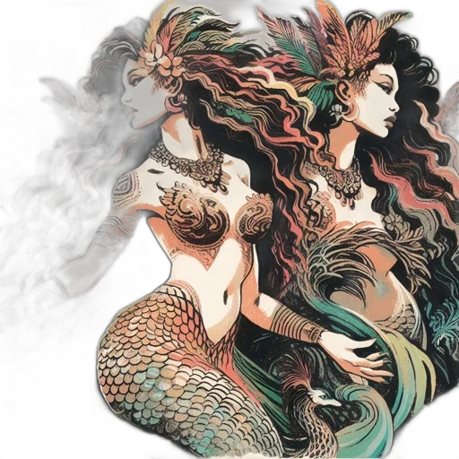 fantasy art, concept art, watercolor, comic book art transparent PNG cut-out