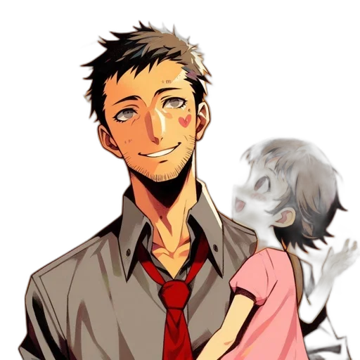 staff, face, jacket, anime transparent PNG cut-out