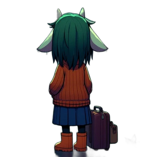 staff, hat, creature, jacket transparent PNG cut-out