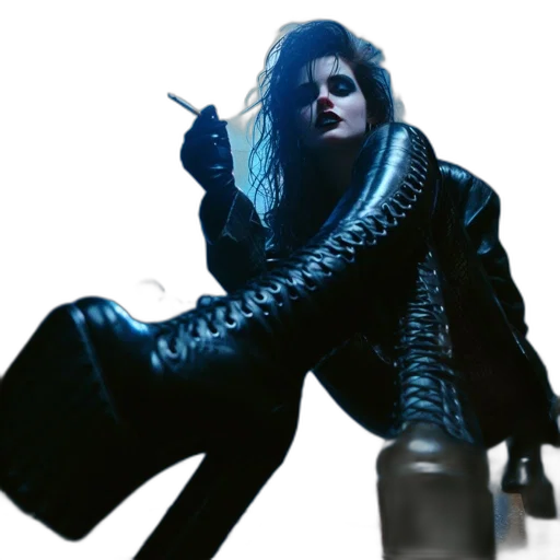 jacket, weapon, hair, cyberpunk transparent PNG cut-out