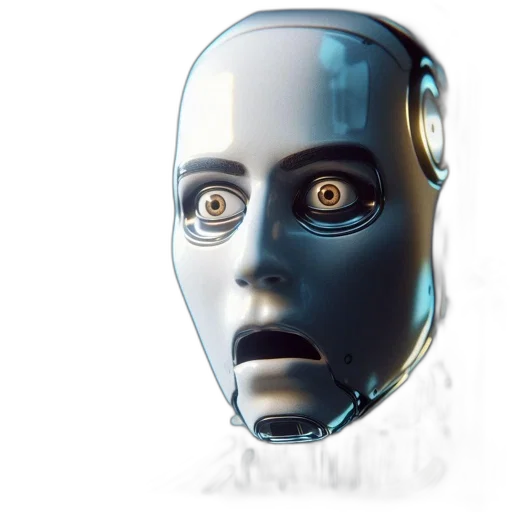 robot, face, mask, 3d render transparent PNG cut-out