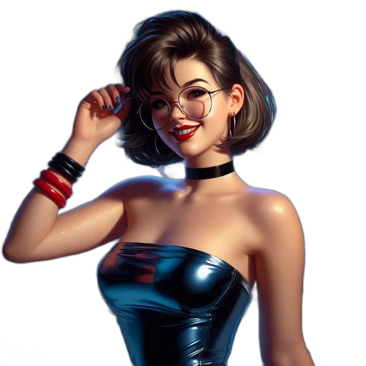 dress, face, comic book art, concept art transparent PNG cut-out