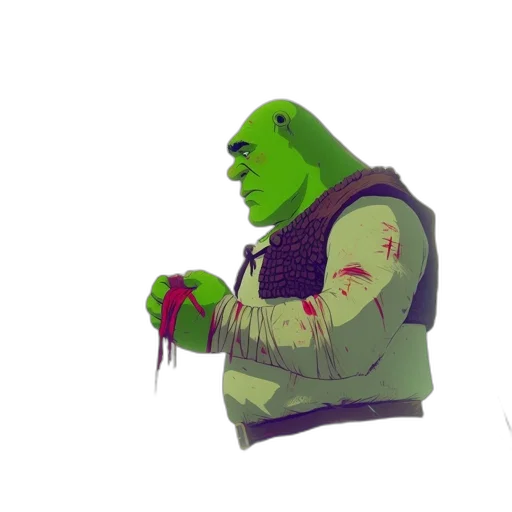 jacket, creature, weapon, staff transparent PNG cut-out