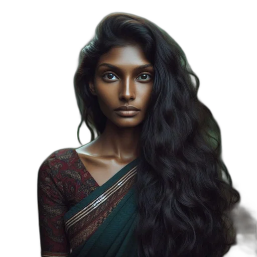hair, face, dress, jewelry transparent PNG cut-out