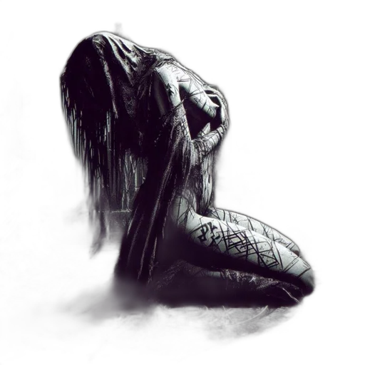 mask, creature, hair, dress transparent PNG cut-out