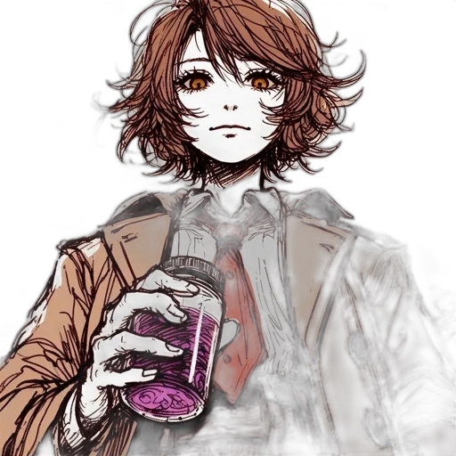 bottle, jacket, creature, face transparent PNG cut-out