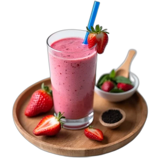 food, photorealistic, glass, smoothie transparent PNG cut-out