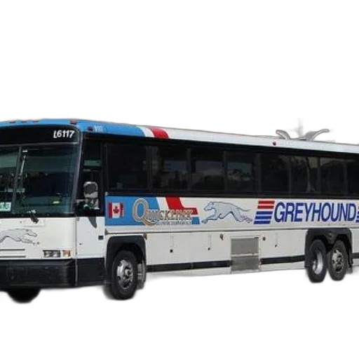 3d render, greyhound, bus, quickline transparent PNG cut-out