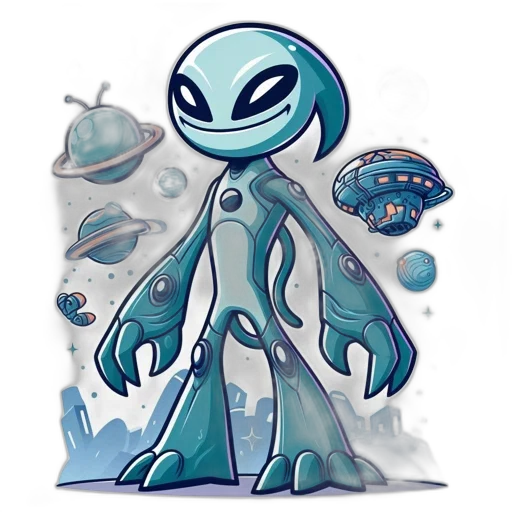 creature, robot, staff, concept art transparent PNG cut-out