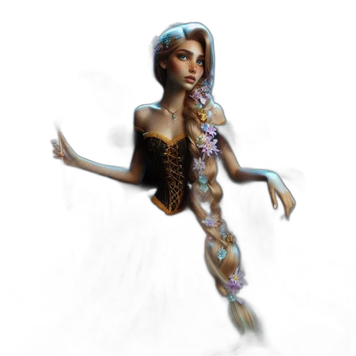dress, jewelry, creature, staff transparent PNG cut-out