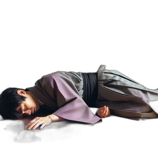 jacket, umbrella, staff, creature transparent PNG cut-out