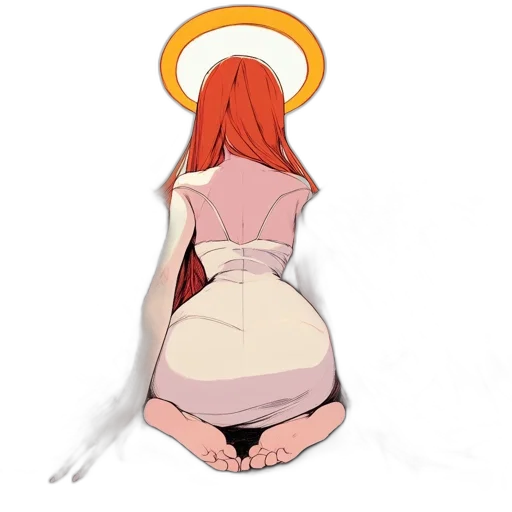 dress, jacket, staff, weapon transparent PNG cut-out