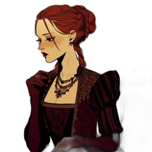 dress, crown, jewelry, staff transparent PNG cut-out