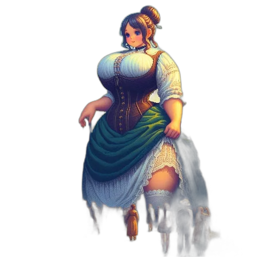 dress, staff, fantasy art, concept art transparent PNG cut-out