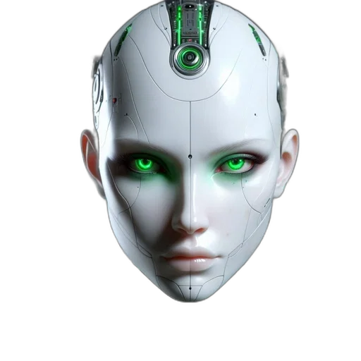 robot, mask, face, cyberpunk transparent PNG cut-out