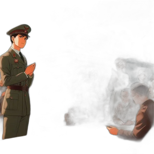 staff, jacket, hat, weapon transparent PNG cut-out