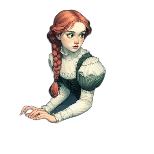 dress, face, staff, jewelry transparent PNG cut-out
