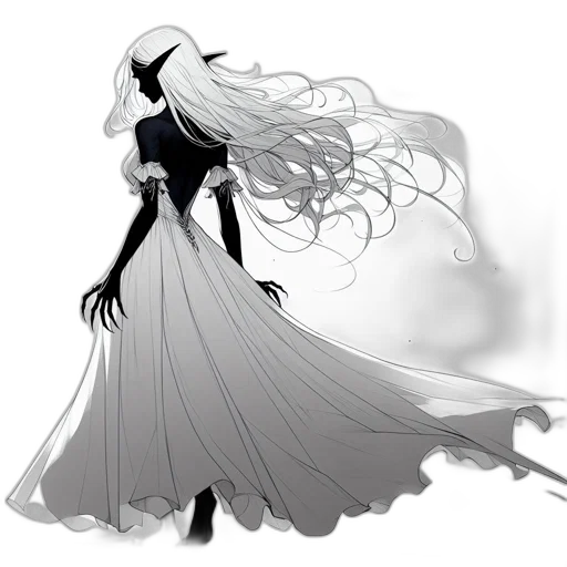 dress, hair, creature, crown transparent PNG cut-out