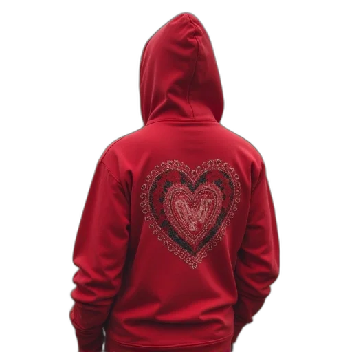 jacket, 3d render, red, heart transparent PNG cut-out