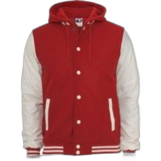 jacket, red, white, hoodie transparent PNG cut-out