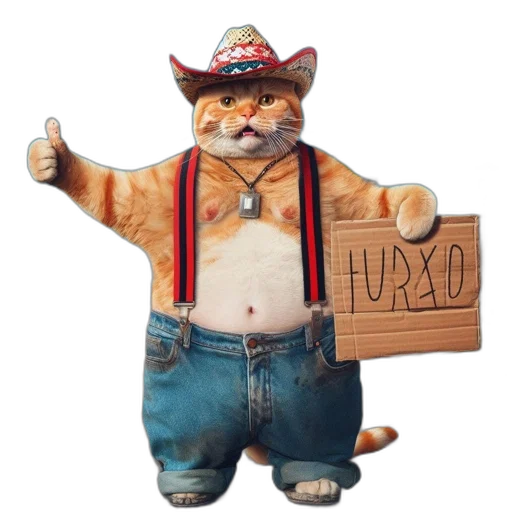 hat, staff, animal, 3d render transparent PNG cut-out