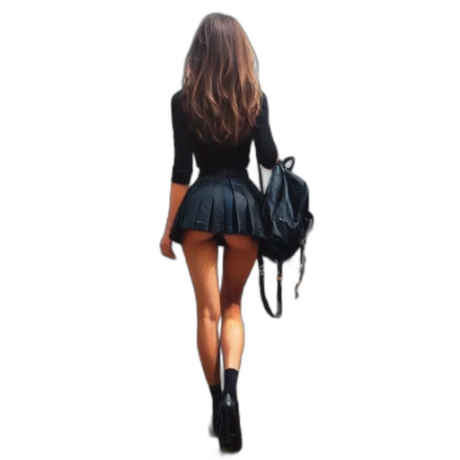 dress, jacket, shoes, hair transparent PNG cut-out