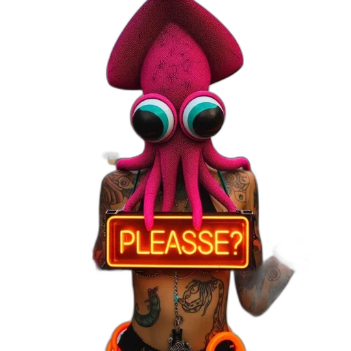 robot, staff, creature, hat transparent PNG cut-out