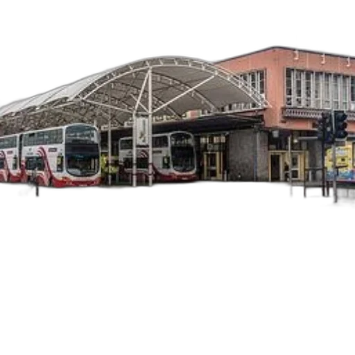 building, umbrella, staff, 3d render transparent PNG cut-out