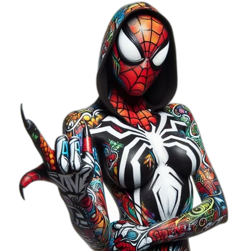 mask, jacket, jewelry, comic book art transparent PNG cut-out
