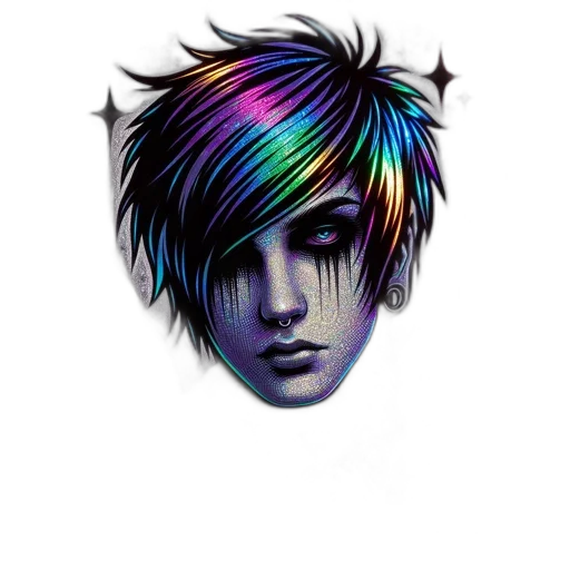 hair, face, fantasy art, photorealistic transparent PNG cut-out
