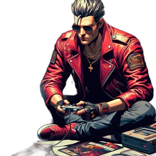 jacket, cyberpunk, concept art, comic book art transparent PNG cut-out