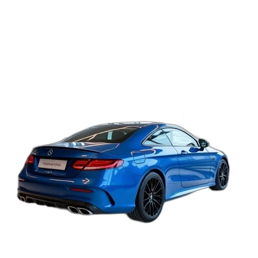 car, 3d render, photorealistic, blue transparent PNG cut-out