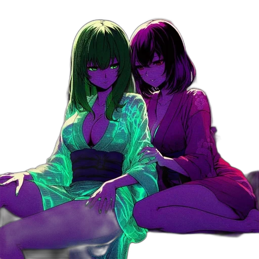 dress, jacket, cyberpunk, vaporwave transparent PNG cut-out