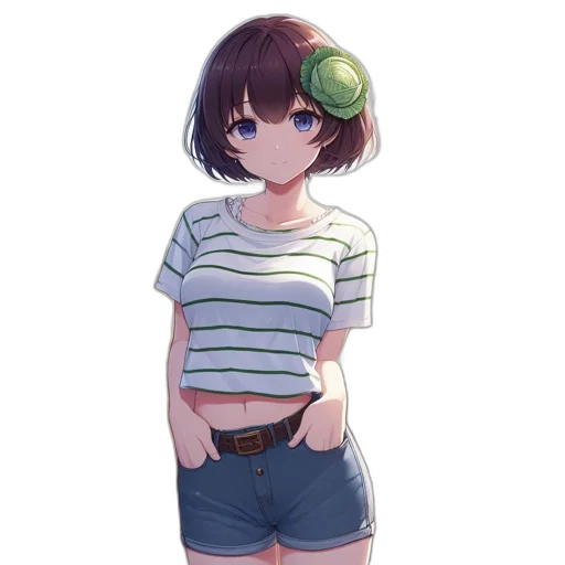flower, hat, staff, weapon transparent PNG cut-out