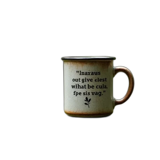 camp, mug, quote, sitting transparent PNG cut-out