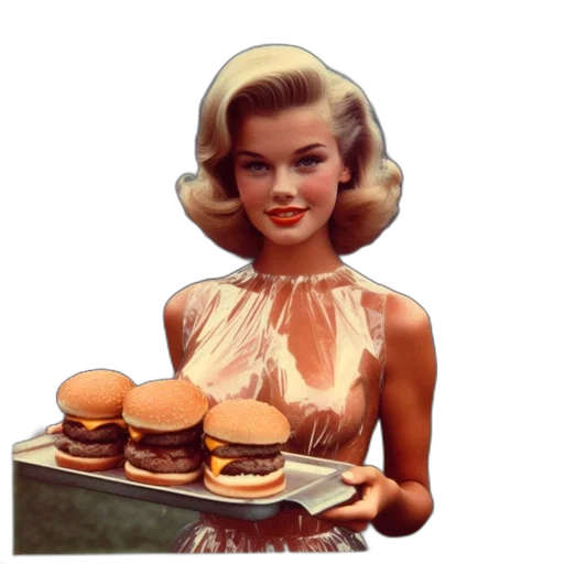 food, dress, robot, photorealistic transparent PNG cut-out