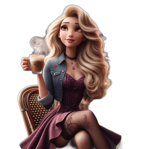 dress, cartoon, 3d render, fantasy art transparent PNG cut-out