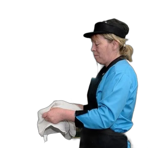 staff, hat, jacket, food transparent PNG cut-out