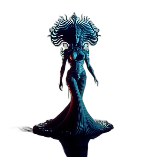 dress, crown, hair, creature transparent PNG cut-out