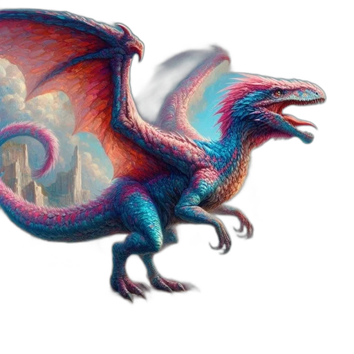 dragon, creature, animal, fantasy art transparent PNG cut-out