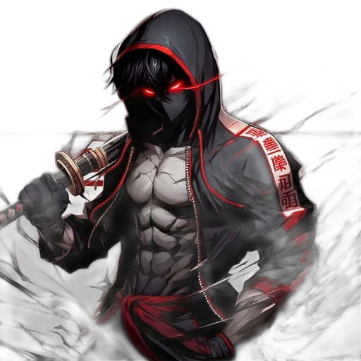 mask, jacket, weapon, sword transparent PNG cut-out