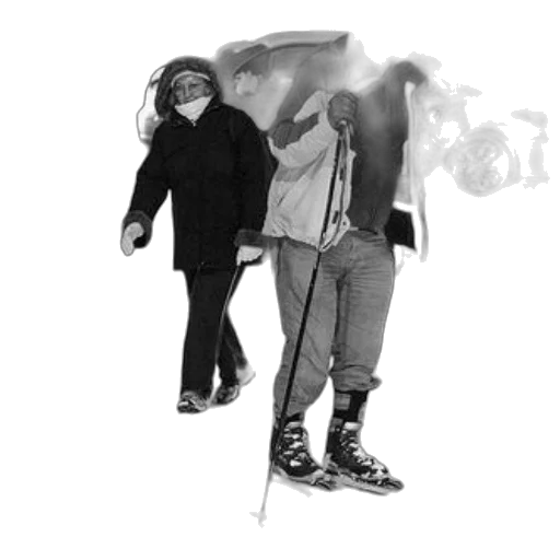 staff, snow, two, people transparent PNG cut-out