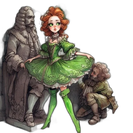 dress, fantasy art, concept art, comic book art transparent PNG cut-out