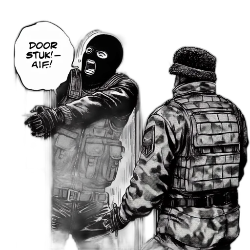 jacket, mask, weapon, comic book art transparent PNG cut-out