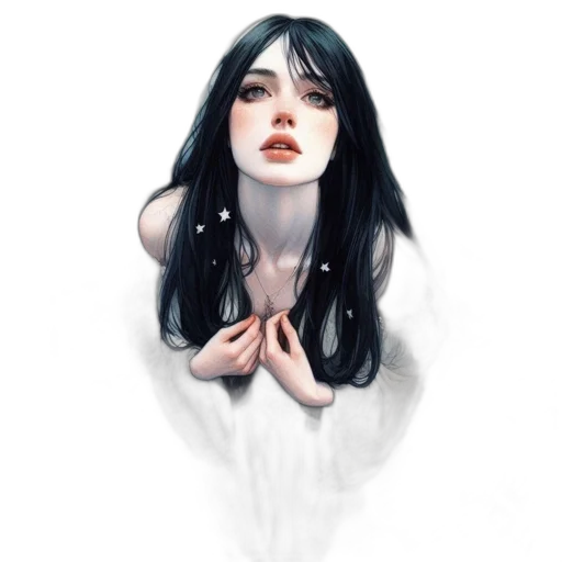 dress, face, creature, fantasy art transparent PNG cut-out
