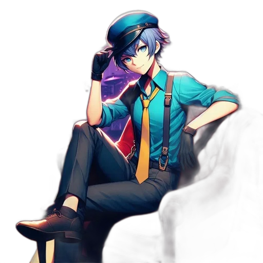 staff, hat, anime, pixel art transparent PNG cut-out