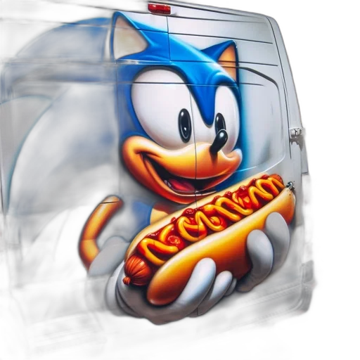 food, car, creature, 3d render transparent PNG cut-out