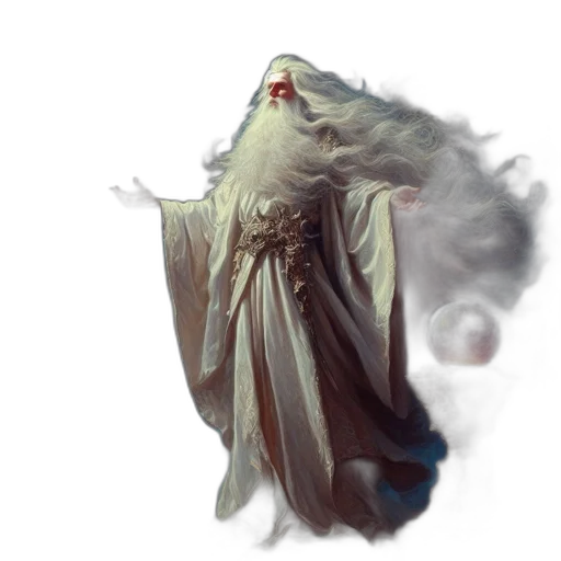 creature, dragon, hair, staff transparent PNG cut-out