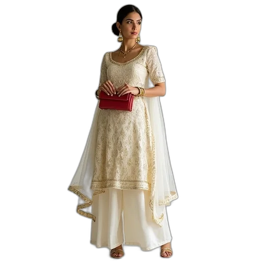 dress, woman, wearing, white transparent PNG cut-out