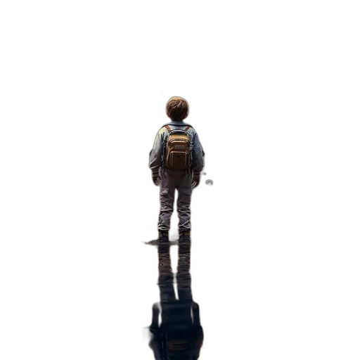 robot, jacket, staff, creature transparent PNG cut-out